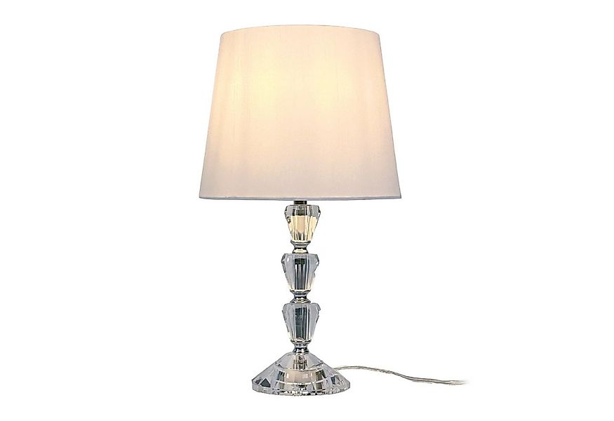 relaxdays Tischleuchte Tischlampe Kristall Stoffschirm, ohne Leuchtmittel, günstig online kaufen