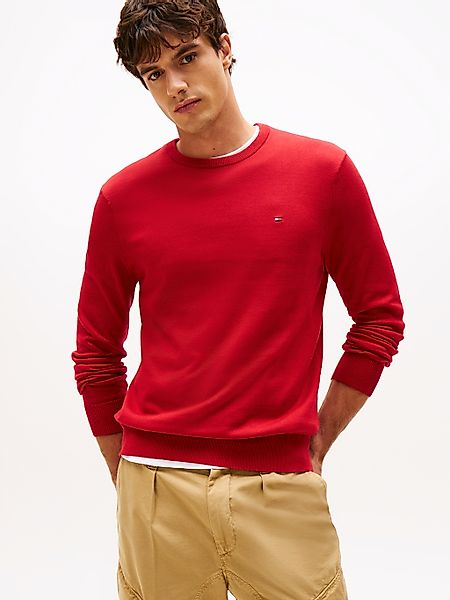 Tommy Hilfiger Rundhalspullover "ESSENTIAL COTTON CREW NECK" 100% Baumwolle günstig online kaufen