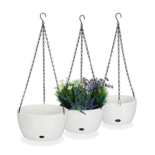 relaxdays Blumenampel mit Wasserspeicher 3er Set günstig online kaufen