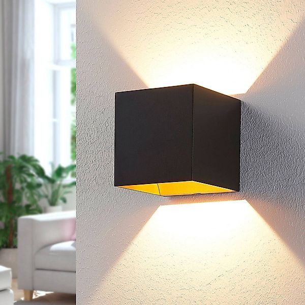 Arcchio LED-Wandlampe Zuzana, eckig, schwarz, 10 cm breit günstig online kaufen