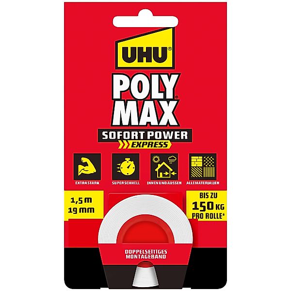UHU Montageband Poly Max Weiß 1,5 m günstig online kaufen