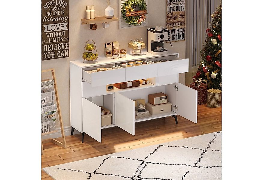 STILVORA Sideboard mit Schubladen,Kommode Aufwahrungsschrank Hochglanz mit günstig online kaufen