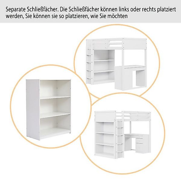 STILVORA Hochbett 90×200 Jugendbett mit Matratze,Bettgestell mit Stauraum u günstig online kaufen