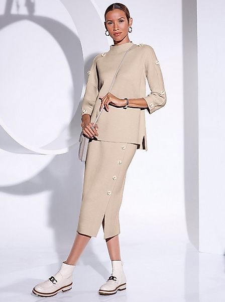 creation L Strickpullover Wollmix-Pullover 3/4-Arm Jacquard günstig online kaufen