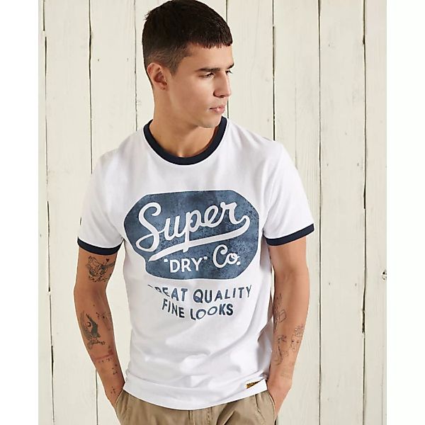 Superdry Workwear Ringer 220 Kurzarm T-shirt M Brilliant White günstig online kaufen