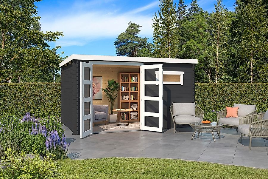 LASITA MAJA Gartenhaus "Augusta", Blochbohlenhaus 28mm, Fundamentmass 3800x günstig online kaufen