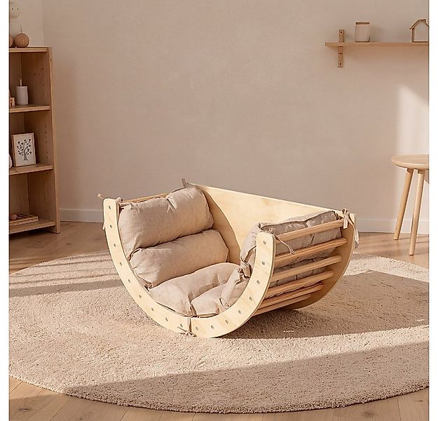 HOME DELUXE Klettergerüst 3 in 1 Kinderwippe NALAN inkl. Hocker und Auflage günstig online kaufen