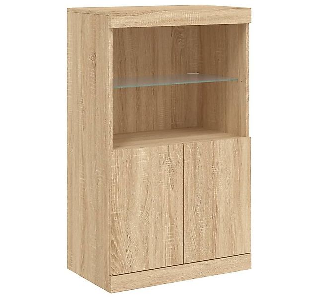 vidaXL Sideboard Sideboard mit LED-Leuchten Sonoma-Eiche 60,5x37x100 cm (1 günstig online kaufen