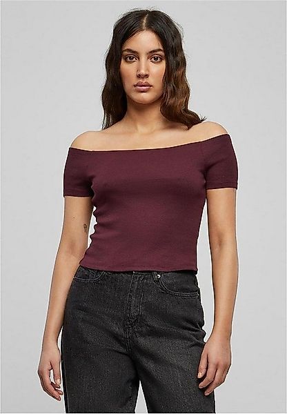 URBAN CLASSICS Rundhalsshirt Damen Off Shoulder Rib Tee schulterfreies T-Sh günstig online kaufen
