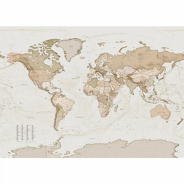 Komar Fototapete Earth Map B/L: ca. 350x250 cm günstig online kaufen