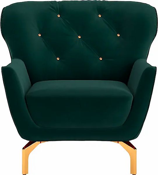 sit&more Sessel »Orient 3«, inkl. 1 Zierkissen mit Strass-Stein, goldfarben günstig online kaufen