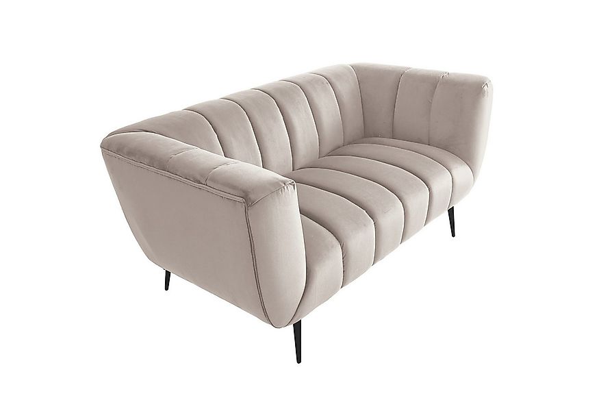 riess-ambiente 2-Sitzer NOBLESSE 165cm champagner / schwarz · Couch mit Bez günstig online kaufen