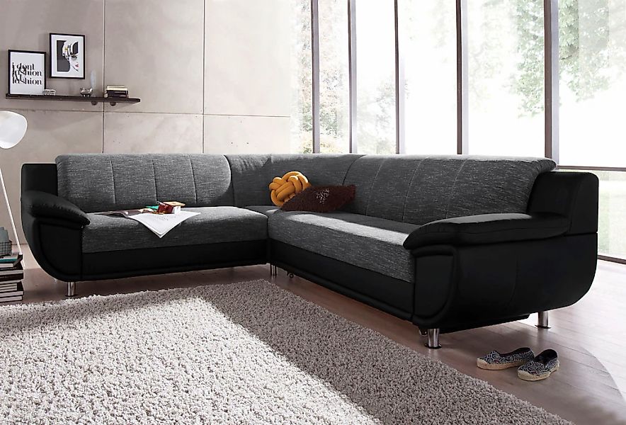 TRENDMANUFAKTUR Ecksofa "Rondo 3, zeitlos und modern, im Materialmix, L-For günstig online kaufen
