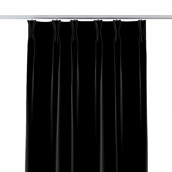 Vorhang mit flämischen 2-er Falten, schwarz, Velvet (704-17) günstig online kaufen
