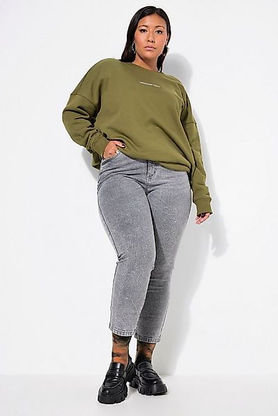 Studio Untold Regular-fit-Jeans Mom-Jeans Wide Legs Ziersteinchen 5-Pocket günstig online kaufen