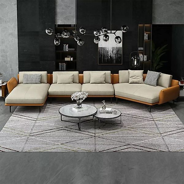 JVmoebel Ecksofa Ecksofa Sofa Couch Polster Sitz Stoff Textil Couchen Garni günstig online kaufen