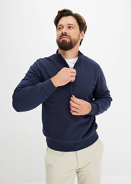 bonprix Sweatshirt "Sweatshirt mit Troyerkragen", mit Troyerkragen und Reiß günstig online kaufen