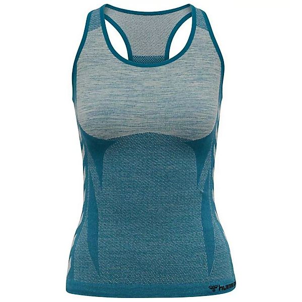 Hummel Cleaa Seamless Ärmelloses T-shirt M Blue Coral / Marshmallow günstig online kaufen
