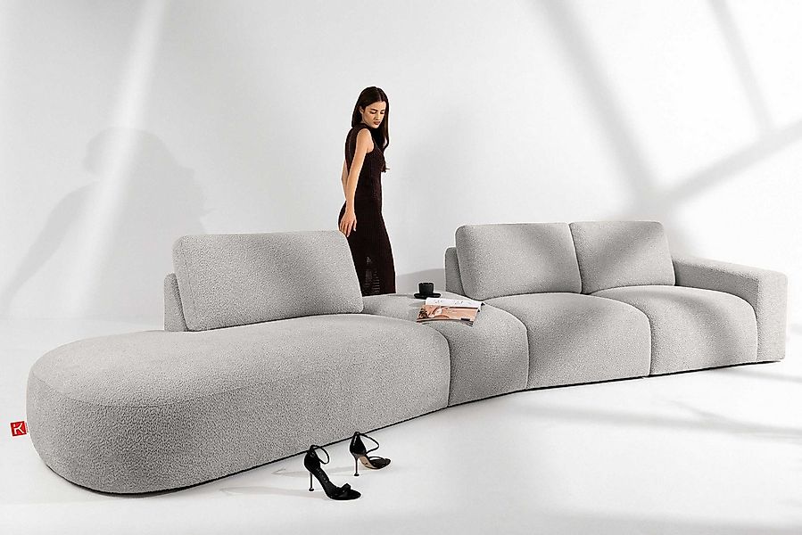 KONSIMO® Ecksofa ZUCCO Ecksofa links, 4 Teile, organische Form, hergestellt günstig online kaufen