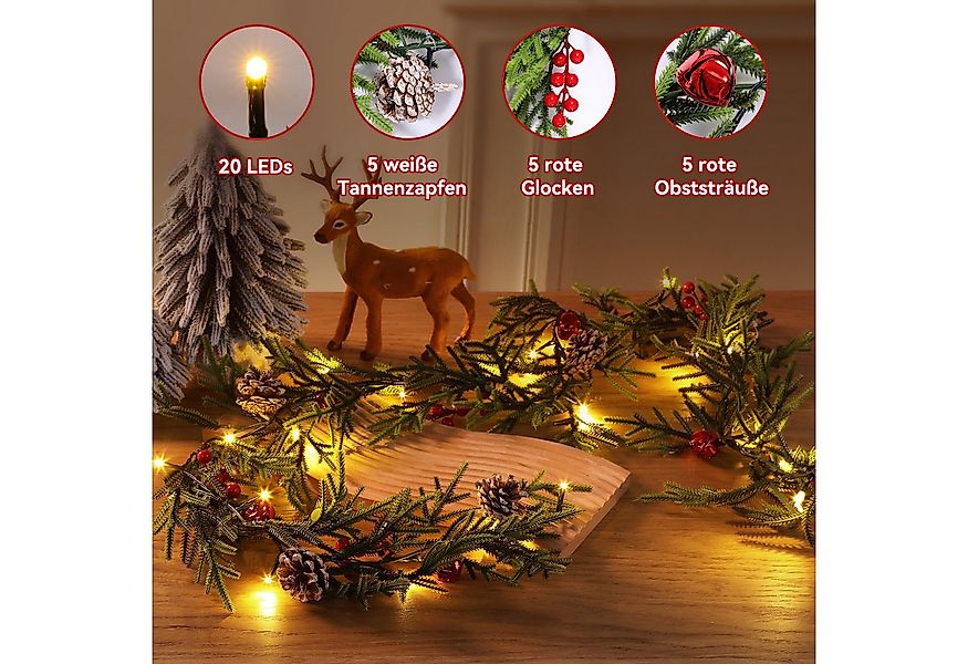 Kunstgirlande adventskranz Weihnachtsgirlande mit Beleuchtung, 2-tlg. weihn günstig online kaufen