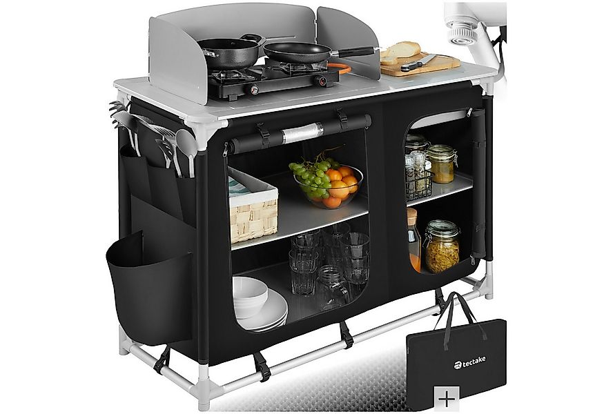 tectake Campingtisch Campingküche Luxus mit 4 Fächern (1-St., 1 tlg), Viels günstig online kaufen