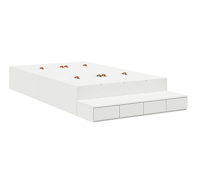 vidaXL Bett Aufbewahrungsbettgestell mit Speicher Weiß 120 cm Holzwerkstoff günstig online kaufen