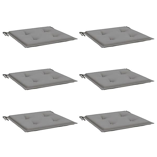 vidaXL Gartenstuhl-Kissen 6 Stk Grau 50x50x4 cm Oxford-Gewebe 314041 günstig online kaufen