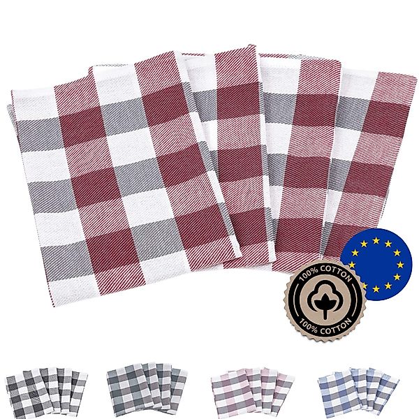 Zestri Geschirrtuch 4er-Set kariert aus 100% günstig online kaufen