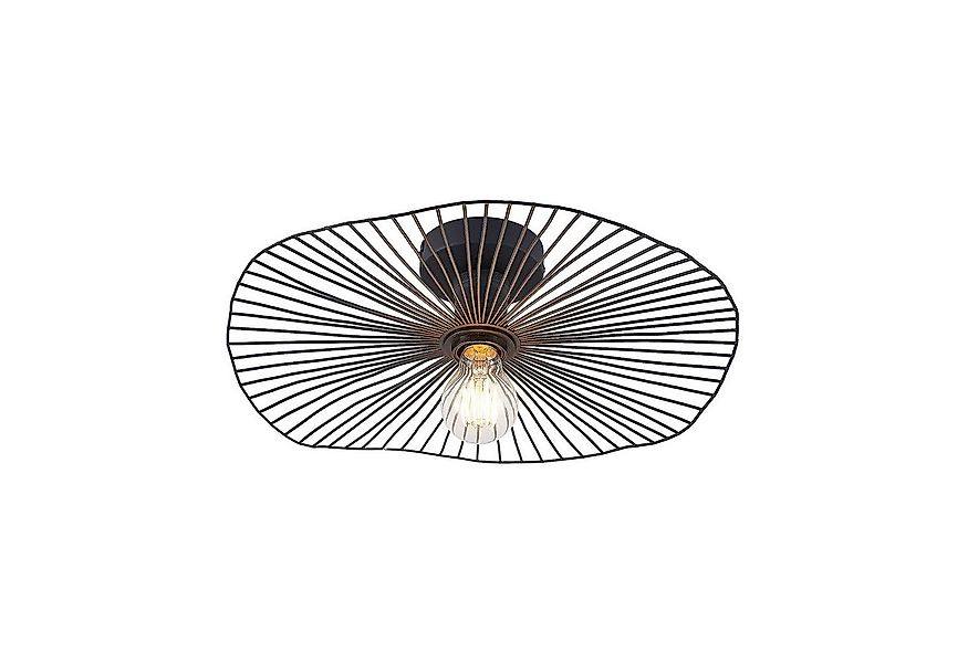 Lindby Deckenleuchten Ruota, Metall, Schwarz IP20, 1 x 60 W günstig online kaufen