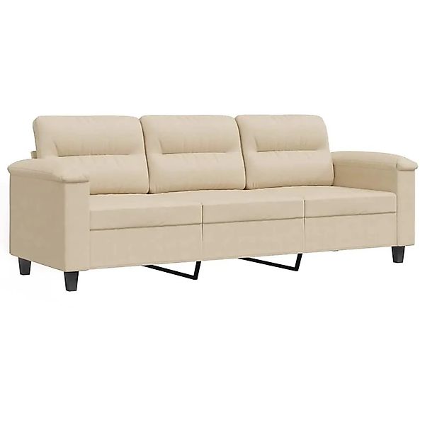 vidaXL 3-Sitzer-Sofa Creme 180 cm Mikrofasergewebe 359571 günstig online kaufen