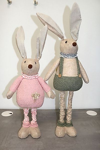 BURI Dekofigur 1 Stoff Osterhase Deko-Hase mit Teleskopbeinen 70 cm Shabby günstig online kaufen