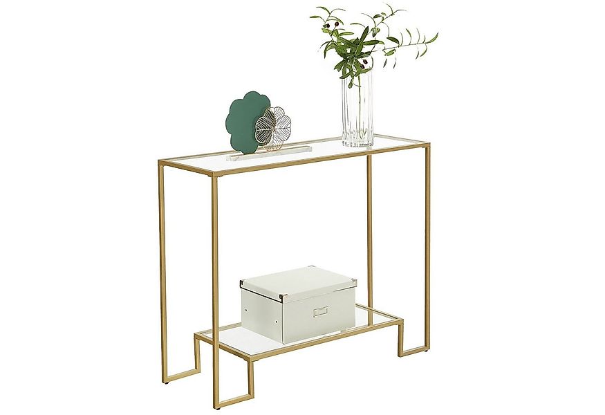 VASAGLE Konsolentisch, Beistelltisch, 2 Ablagen aus Hartglas günstig online kaufen