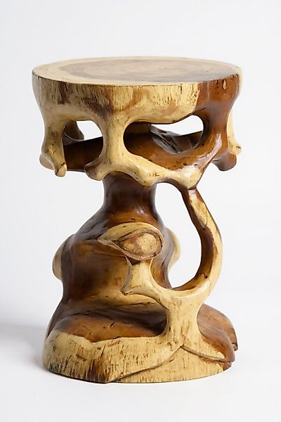 FaHome Beistelltisch Flambierter Holzhocker Rund - günstig online kaufen