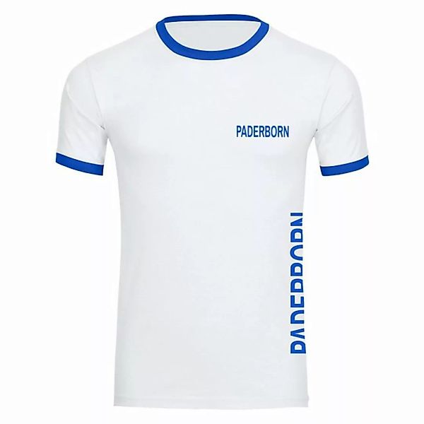 multifanshop T-Shirt Kontrast Paderborn - Brust & Seite - Männer günstig online kaufen