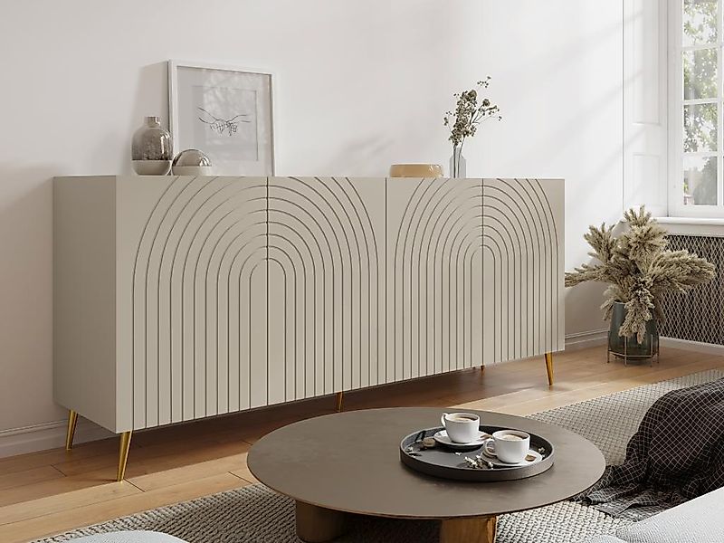 Sideboard mit 4 Türen - Beige - NORSIM von Pascal Morabito günstig online kaufen