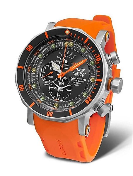 Vostok Europe Chronograph Lunokhod 2 Herrenuhr Silikon- + Lederband 49 mm 6 günstig online kaufen