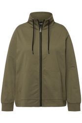 Ulla Popken Sweatjacke Sweatjacke Stehkragen Kängurutasche günstig online kaufen