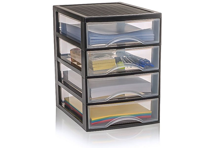 Hausfelder Schubladenbox Schubladenschrank A4 mit 4 Schubladen, Schreibtisc günstig online kaufen