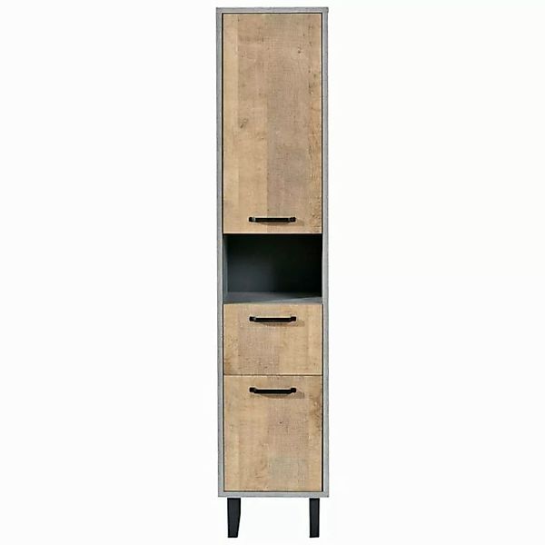 Hochschrank SOLANO, Betondekor, B 40 cm, H 190 cm, 1 Schublade günstig online kaufen