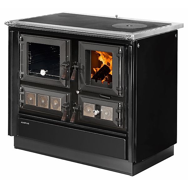 Justus Küchenofen Rustico 90 2.0 Stahl Schwarz 7 kW günstig online kaufen