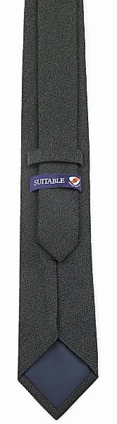 Suitable Krawatte Wolle/Seide Fischgrätenmuster Dunkelgrün - günstig online kaufen