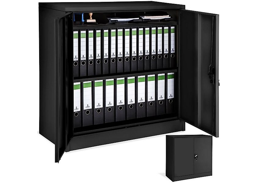 tectake Aktenschrank Büroschrank mit 3 Böden, abschließbar, 90x40x90 cm (Ko günstig online kaufen