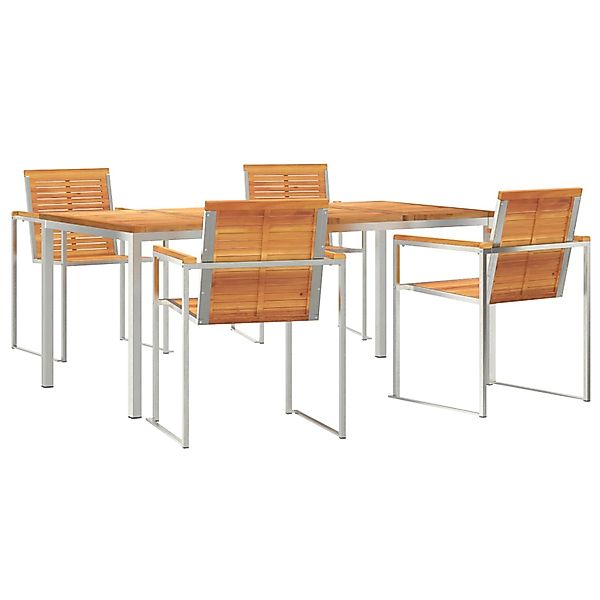vidaXL 5-Teiliges Garten Essgruppen Set aus Massivem Akazienholz 3334809 günstig online kaufen