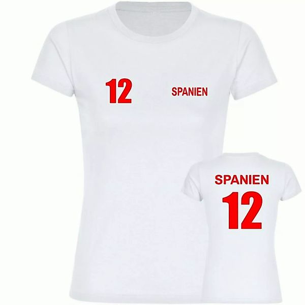 multifanshop T-Shirt Damen Spanien - Trikot Nummer 12 - Frauen günstig online kaufen