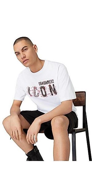 Dsquared2 Print-Shirt Dsquared2 ICON Scribble T-Shirt Weiß Herren L günstig online kaufen