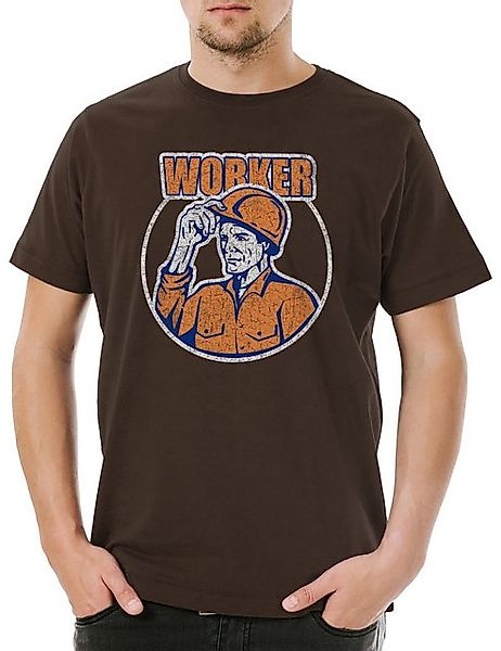 Urban Backwoods Print-Shirt Urban Backwoods Worker I Herren T-Shirt Braun G günstig online kaufen