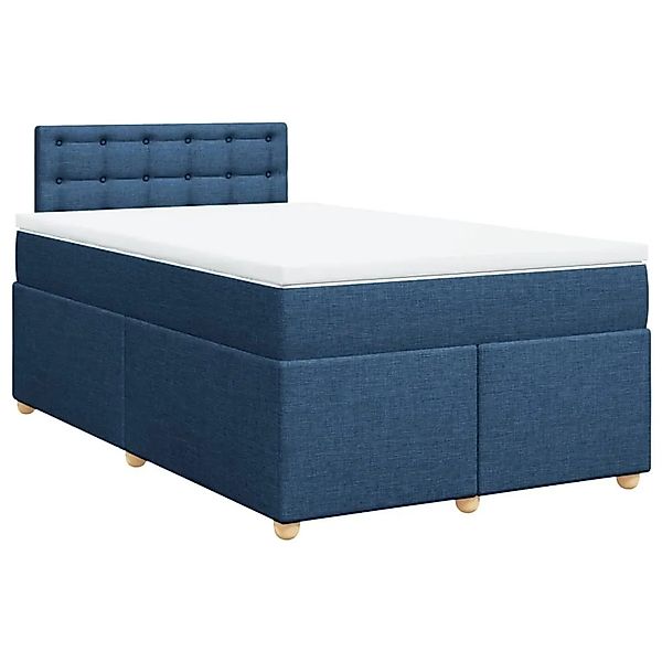 vidaXL Boxspringbett mit Matratze Blau 120x200 cm Stoff 3288967 günstig online kaufen