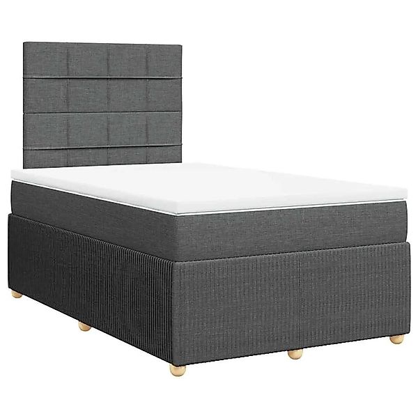 vidaXL Boxspringbett mit Matratze Dunkelgrau 120x200 cm Stoff 3292024 günstig online kaufen