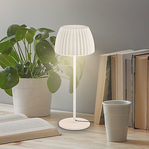 LED-Tischlampe Loca, altweiß, Höhe 36 cm, Metall/Kunststoff günstig online kaufen