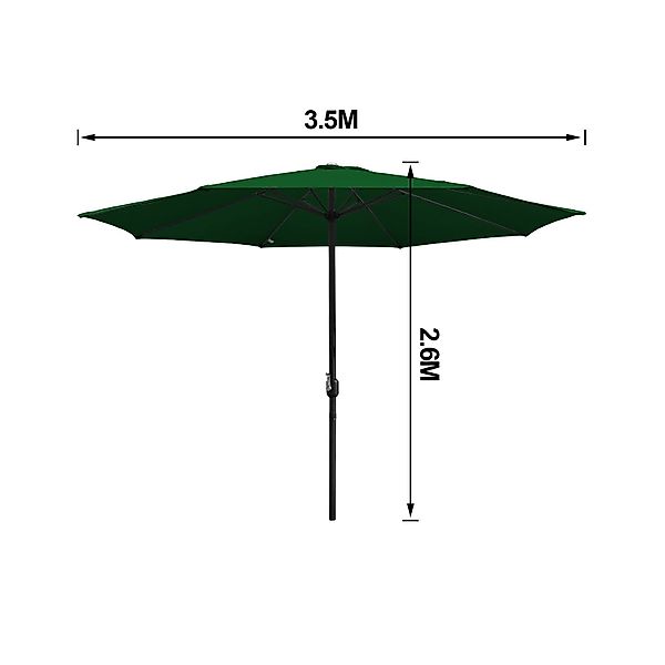 Clanmacy Sonnenschirm Ø3.5m Gartenschirm Ampelschirm Marktschirm günstig online kaufen